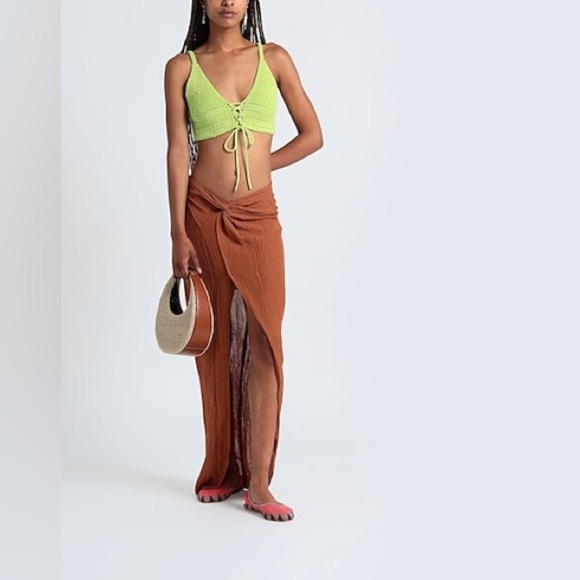 Faithfull the Brand Brown Wrap Maxi Skirt - Picture 3 of 8